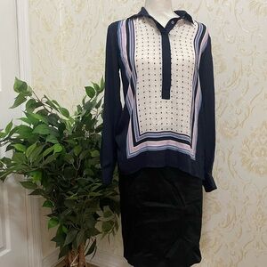 Loft EUC beautiful print blouse in size XS